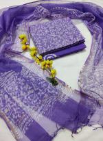 Cotton Purple Casual Wear Printed Salwar Suit